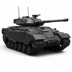 Modern Military Tank Front View.