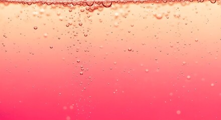Water bubbles on pink gradient background.