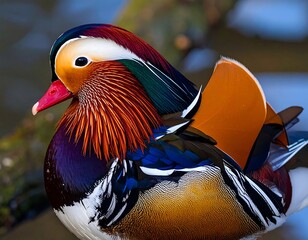 Colorful bird in profile