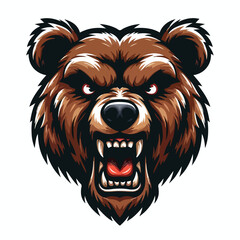 Vector image of angry bear head