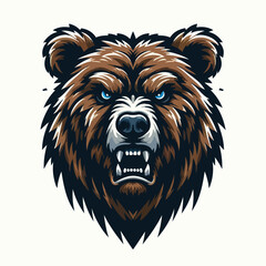 Vector image of angry bear head
