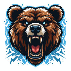 Vector image of angry bear head