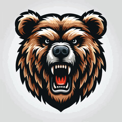 Vector image of angry bear head