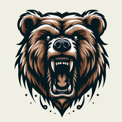 Vector image of angry bear head