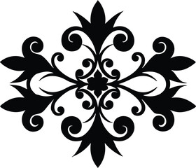 Black Ornamental Divider - Calligraphic Silhouette Vector Illustration. Silhouette Flourish Divider - Vector Decorative Line Element