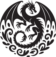 Dragon Silhouette Vector Illustration