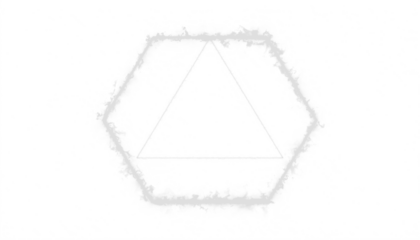 PNG of soft vapor trail outlining an invisible geometric shape, transparent background, abstract smoke effect, ideal for futuristic, mystical, scientific, and design overlay projects.