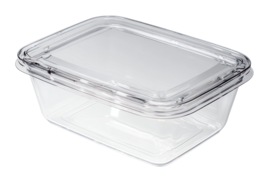 Food storage container kitchen product clear plastic top view isolated on transparent background