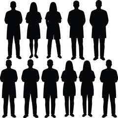 Group of diverse doctors and nurses standing together, medical staff team, healthcare professionals, hospital workers, clinic team, medical personnel, health care vector illustration