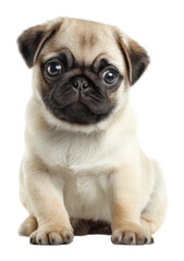 Obraz premium Playful pug puppy at home pet adorable canine environment isolated on transparent background