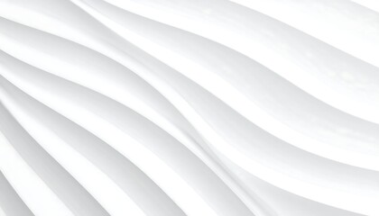 A minimalist, undulating white surface with smooth, flowing lines creates a sense of movement and depth. The abstract design offers a clean and modern aesthetic