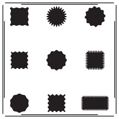 Jagged Edge Decorative Frames Set – Circular and Rectangular Spiky Border Designs, Unique Frame Borders for Invitations, Crafts, and Graphic Projects