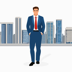 A vector illustration set of businessmen in various poses, facial expressions, and office scenes. Suitable for presentations, infographics, business materials, websites, and creative projects.