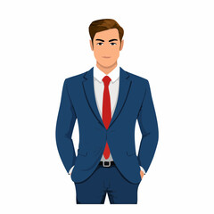 A vector illustration set of businessmen in various poses, facial expressions, and office scenes. Suitable for presentations, infographics, business materials, websites, and creative projects.