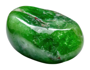 Glistening green gemstone discovery in natural view isolated on transparent background