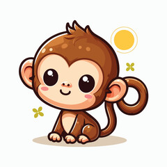 vector image of a cute monkey