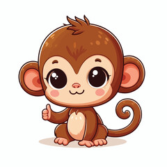 vector image of a cute monkey