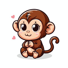 vector image of a cute monkey