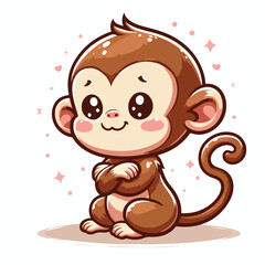vector image of a cute monkey