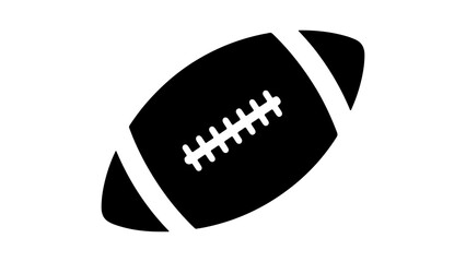 Simple black American football icon silhouette vector.