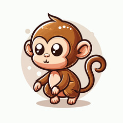 vector image of a cute monkey