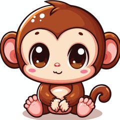 vector image of a cute monkey