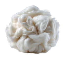 Spinning soft fibers into yarn textile craft process isolated on transparent background