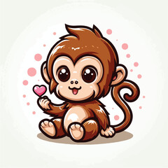 Fototapeta premium vector image of a cute monkey