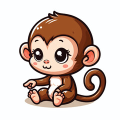 vector image of a cute monkey