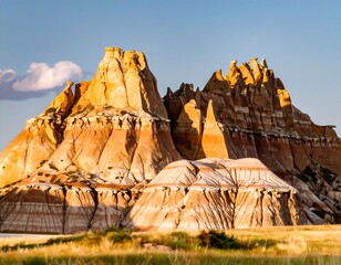 Colorful buttes at sunset