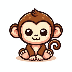 vector image of a cute monkey