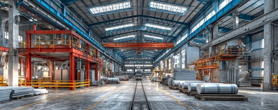 Modern Steel Production Facility Using Hydrogen for Green Energy - Powered by Adobe