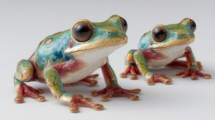 Naklejka premium Endearing Tree Frog Character with Adhesive Toes on Clear Background