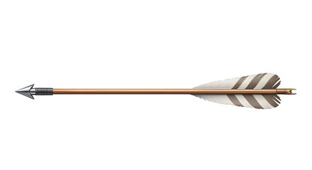 A single traditional archery arrow with detailed fletching and metal arrowhead.
