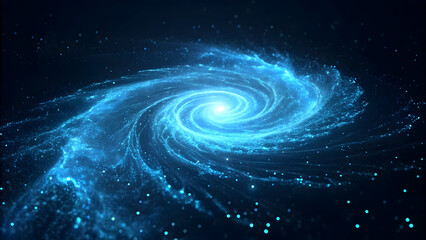 Swirling blue nebula with glowing particles and distant stars full hd 4k stock image download space galaxy