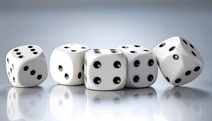 Four dice on a light gray surface