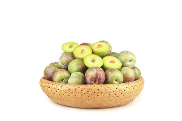 Fresh Sichuan Plums in Bamboo Basket - Sweet Asian Phoenix Plums