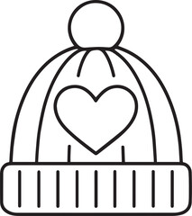 Winter Beanie with Heart: A cozy winter beanie featuring a heart emblem, illustrating warmth and affection during colder months, perfect for seasonal themes.