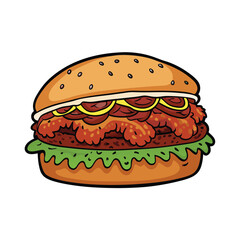 Delicious sloppy joe sandwich with a generous messy meat filling presented on a white background