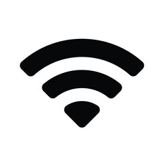 Simple black wireless network signal icon abstract design minimalist connectivity symbol silhouette vector illustration white background