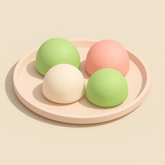 Isometric Kue Apem Pastel Style