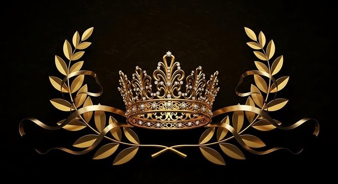 Golden Crown with Laurel Wreath.