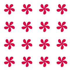 illustration red flower. Hand Drawn Flowers. Red flower seamless pattern. red flower icon with white background.