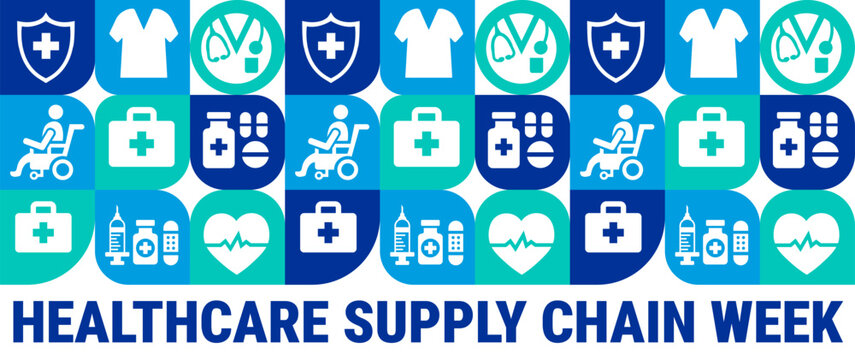 Healthcare Supply Chain Week Geometric shape pattern background, banner, card or poster design template is observed every year during October, to raise awareness about the mission. - Powered by Adobe