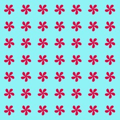 illustration red flower. Hand Drawn Flowers. Red flower seamless pattern. red flower icon with blue background.