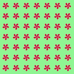 illustration red flower. Hand Drawn Flowers. Red flower seamless pattern. red flower icon with green background.