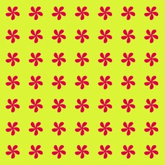 illustration red flower. Hand Drawn Flowers. Red flower seamless pattern. red flower icon with yellow background.