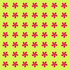 illustration red flower. Hand Drawn Flowers. Red flower seamless pattern. red flower icon with yellow background.