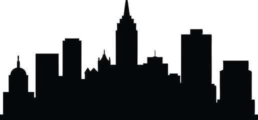 Obraz premium Flat Design Boston Skyline Silhouette, Modern Vector Illustration. Boston MA Cityscape Silhouette, Minimalist Skyline Vector Art