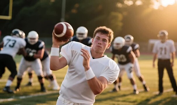 Quarterback Throwing Pass: Precision, Power, and Leadership in American Football